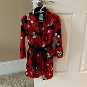 Mickey Mouse Robe in red and black super soft EUC